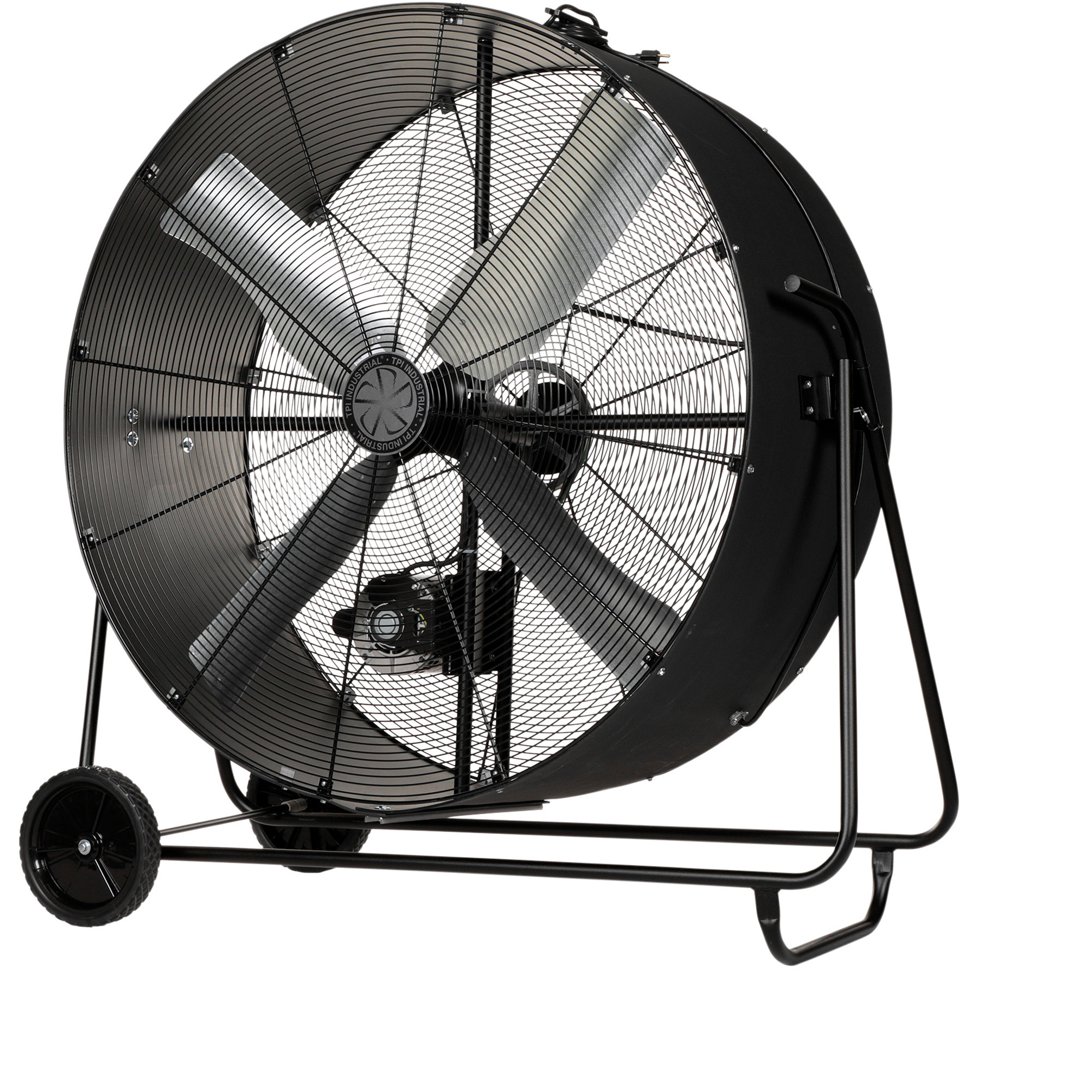 TPI Industrial Swivel Mount Drum Fan - 48in. Diameter, 22,700 CFM, 120 Volts, 10in. Wheels, Model# PBS 48-B